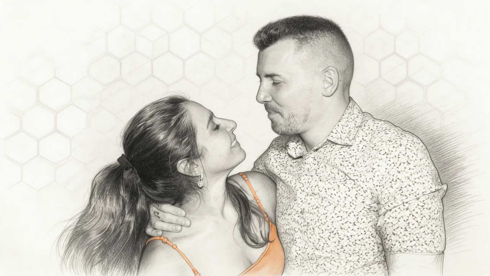 Pencil portrait of Pavel and Rosh